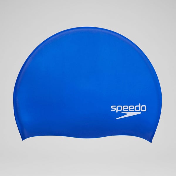 speedo Adult Elastomeric Solid Silicone Cap Blue