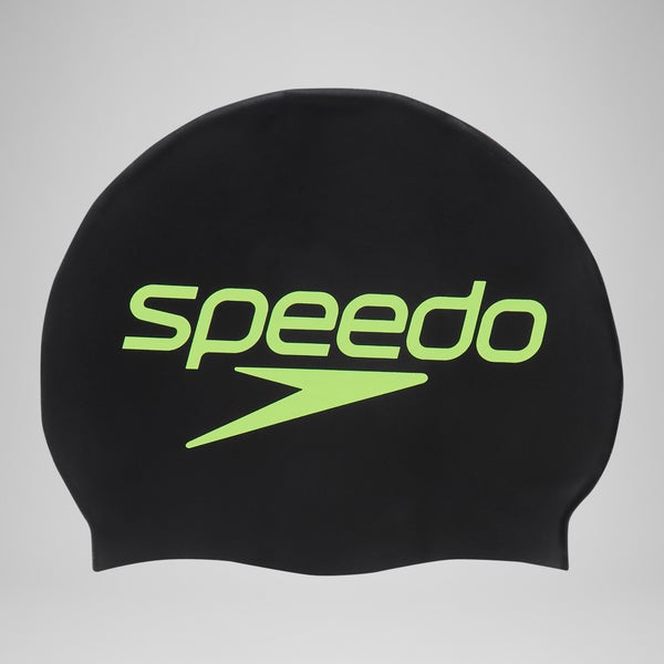 Speedo Adult Printed Silicone Cap Black/Yellow
