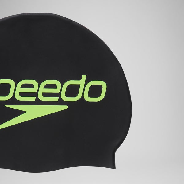 Speedo Adult Printed Silicone Cap Black/Yellow