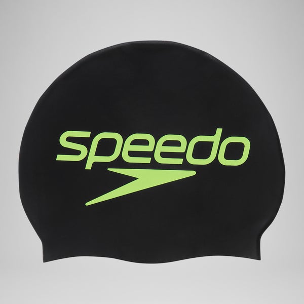 speedo Adult Printed Silicone Cap Black/Yellow