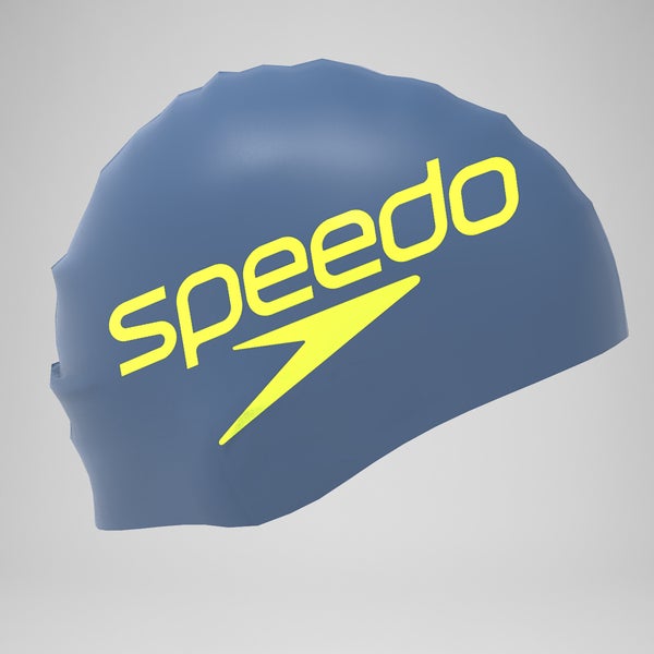 speedo Adult Silicone Cap Blue/Yellow