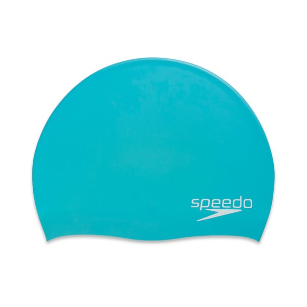 speedo Adult Solid Elastomeric Silicone Cap Blue