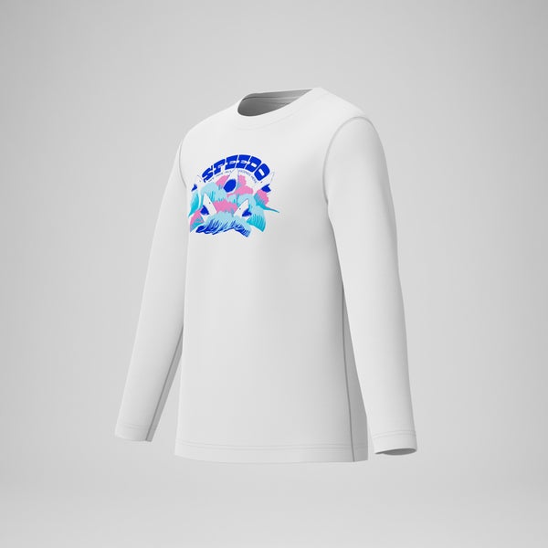 Speedo Boys Graphic Long Sleeve Swim Shirt White