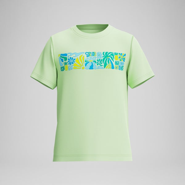 speedo Boys Graphic Short Sleeve Swim Shirt Green