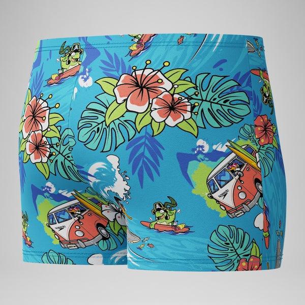 Speedo Boys' Learn To Swim Printed Square Leg Blue