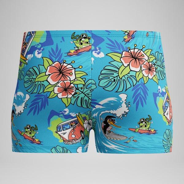 Speedo Boys' Learn To Swim Printed Square Leg Blue