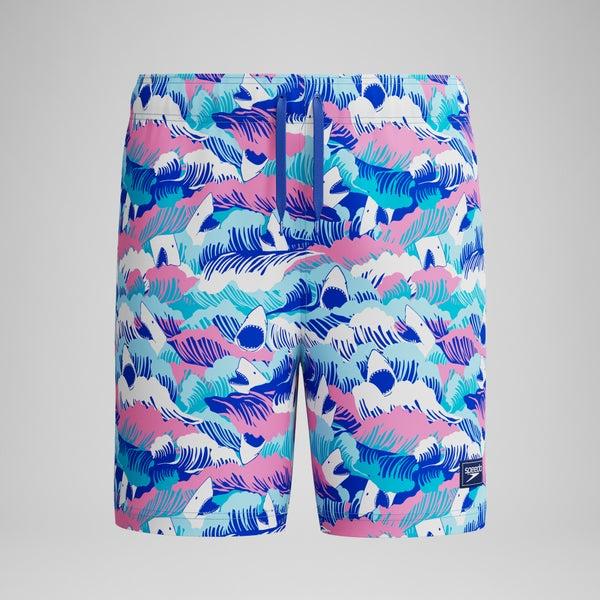 speedo Boys Printed 15" Swim Shorts Blue