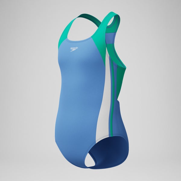 Speedo Girl's Infinity Splice One Piece Blue/Green