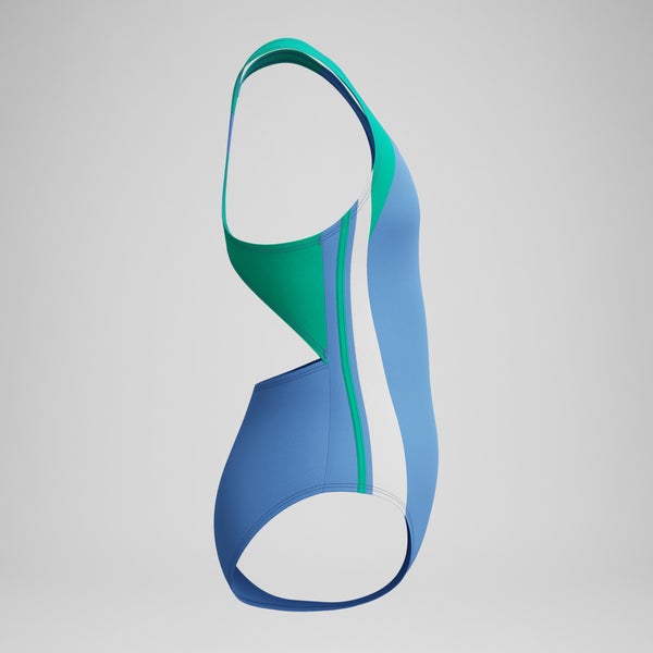 Speedo Girl's Infinity Splice One Piece Blue/Green