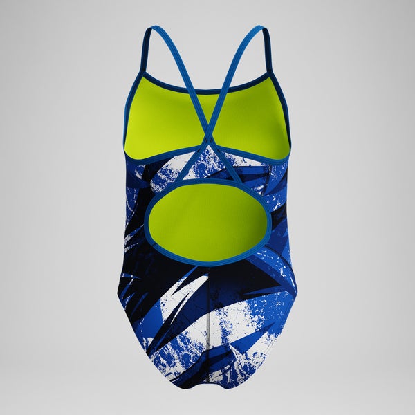 Speedo Girls Bolted Flyback One Piece Blue