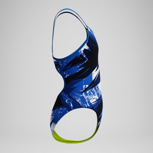 Speedo Girls Bolted Flyback One Piece Blue