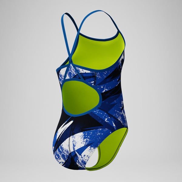 Speedo Girls Bolted Flyback One Piece Blue