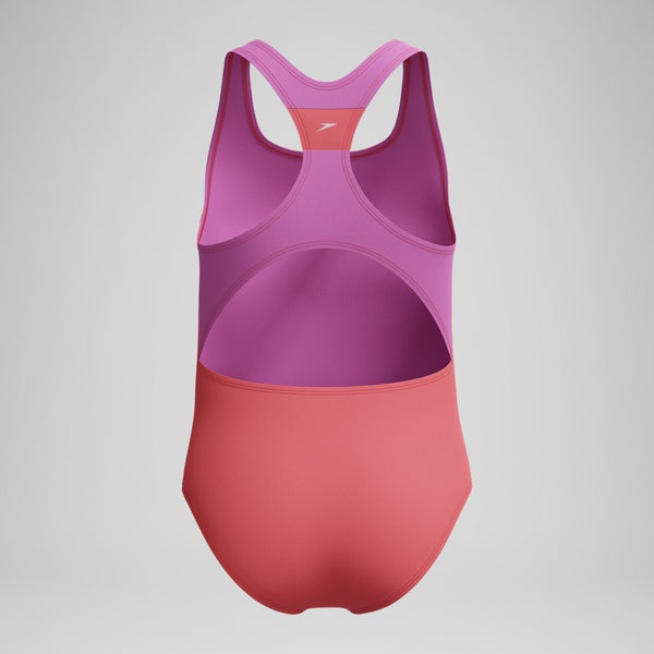 Speedo Girls Infinity Splice One Piece Pink/Coral