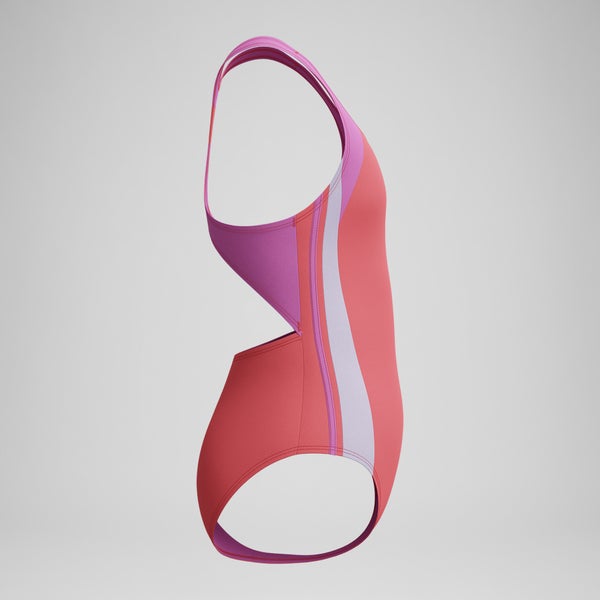 Speedo Girls Infinity Splice One Piece Pink/Coral