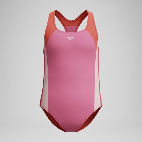 speedo Girls Infinity Splice One Piece Pink