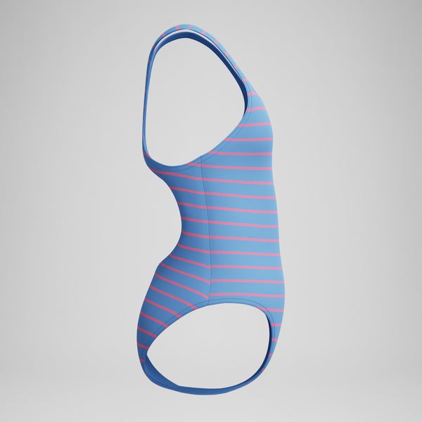 Speedo Girls Medalist Printed One Piece Blue