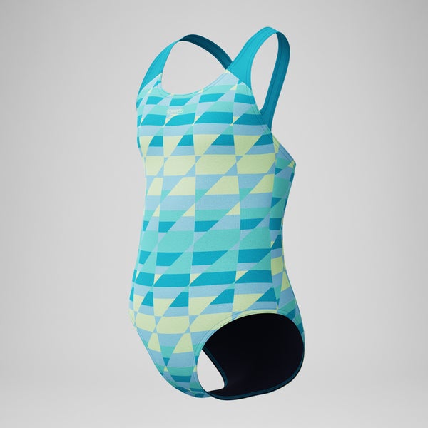 Speedo Girls Print Splashback One Piece Blue