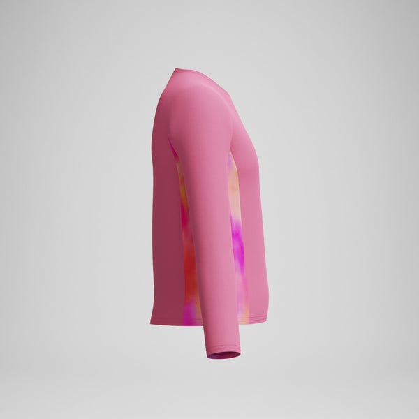 Speedo Girls Printed Long Sleeve Rashguard Pink