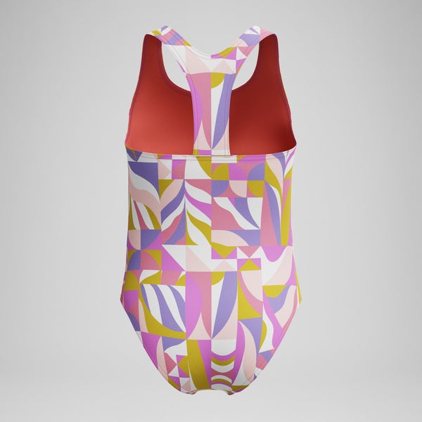 Speedo Girls Printed Racerback One Piece Pink