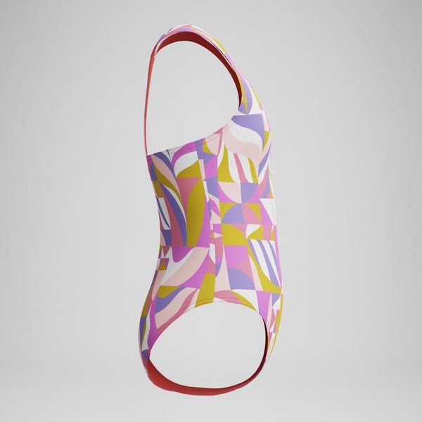 Speedo Girls Printed Racerback One Piece Pink