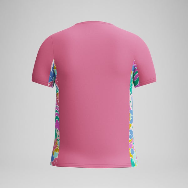 Speedo Girls Printed Short Sleeve Rashguard Pink