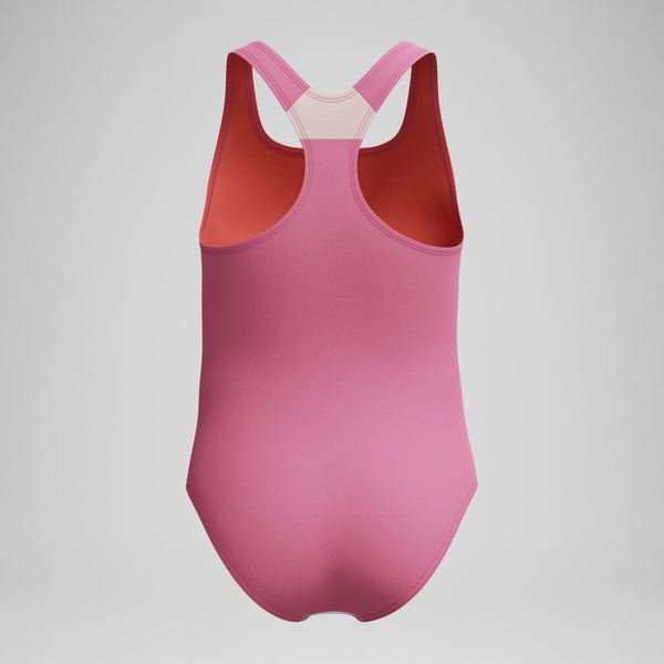 Speedo Girls Printed Sport One Piece Pink