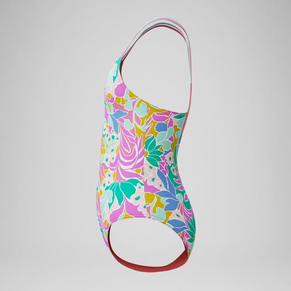 Speedo Girls Printed Strappy One Piece Pink
