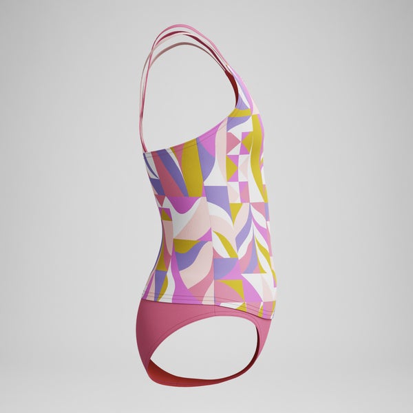Speedo Girls Printed Strappy Two Piece Pink