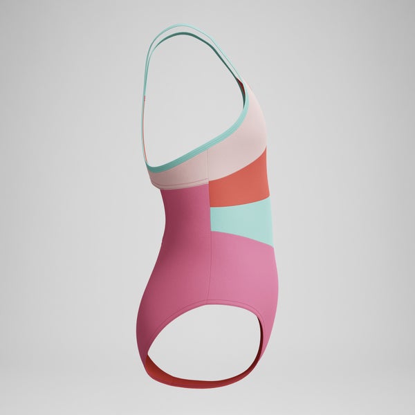 Speedo Girls Radiating Splice One Piece Pink
