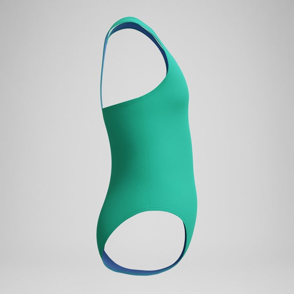 Speedo Girls Solid Racerback One Piece Green