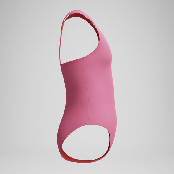 Speedo Girls Solid Racerback One Piece Pink