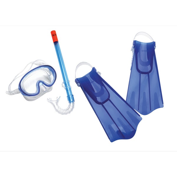 speedo Kids Aqua Quest Mask Snorkel & Fin Set Blue