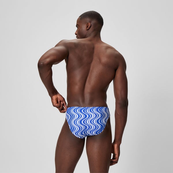 Speedo Men's Beachstar Printed 2" Brief Blue/White