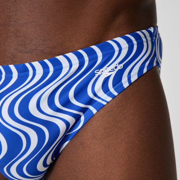 Speedo Men's Beachstar Printed 2" Brief Blue/White