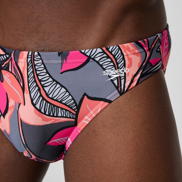 Speedo Men's Beachstar Printed 2" Brief Coral/Gray