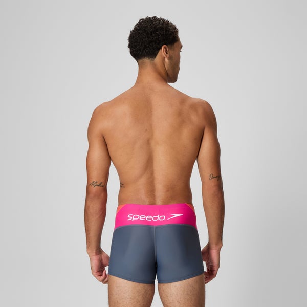 Speedo Men's Beachstar Splice Square Leg Gray/Pink
