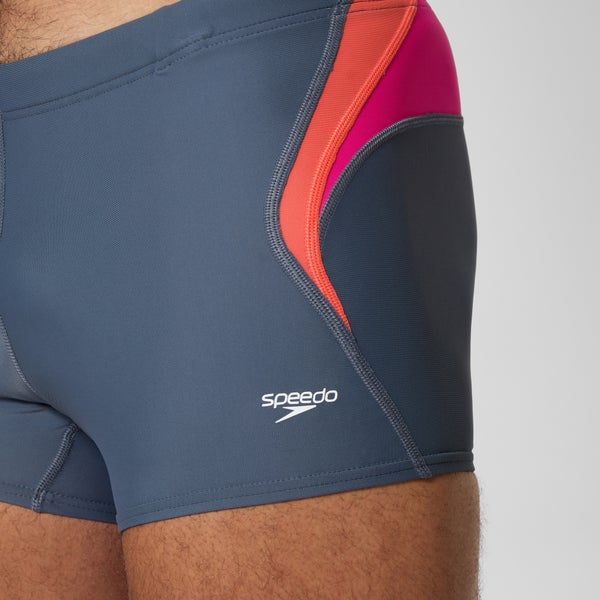 Speedo Men's Beachstar Splice Square Leg Gray/Pink
