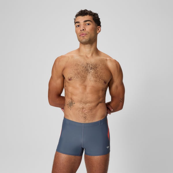 speedo Men's Beachstar Splice Square Leg Gray/Pink