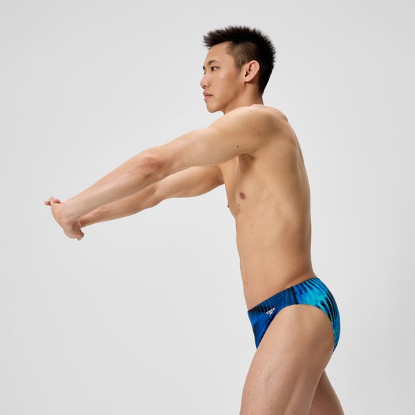 Speedo Men's Club Training Printed Brief Blue