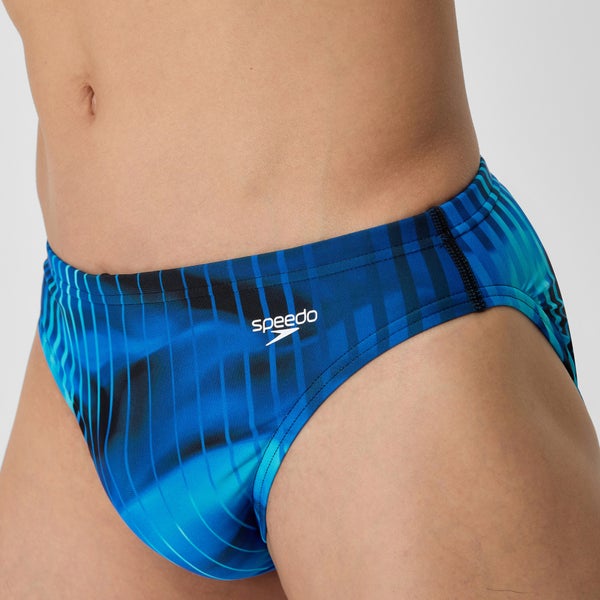 Speedo Men's Club Training Printed Brief Blue