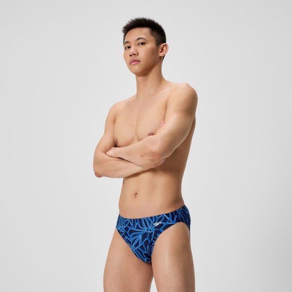 Speedo Men's Club Training Printed Brief Blue