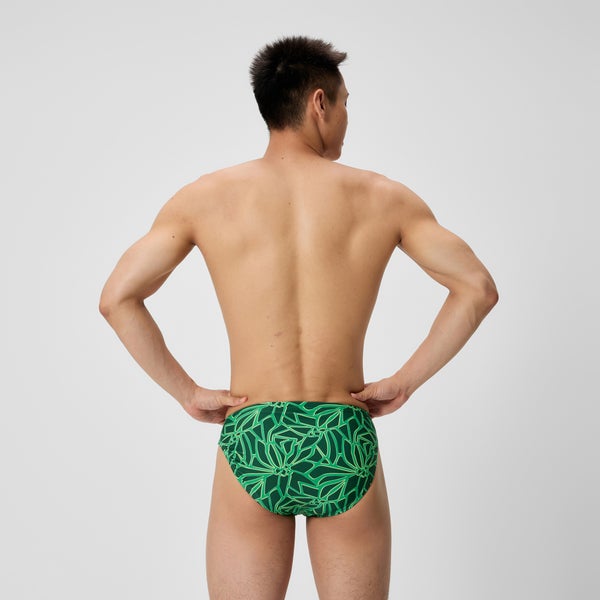 Speedo Men's Club Training Printed Brief Green