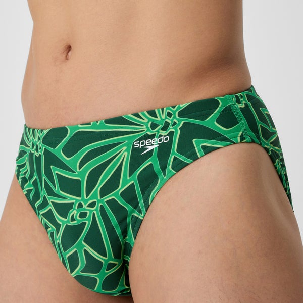Speedo Men's Club Training Printed Brief Green