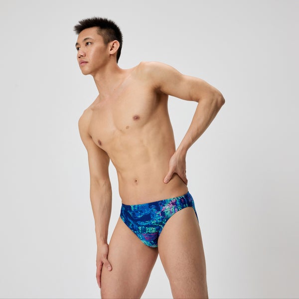 Speedo Men's Club Training Printed Brief Navy
