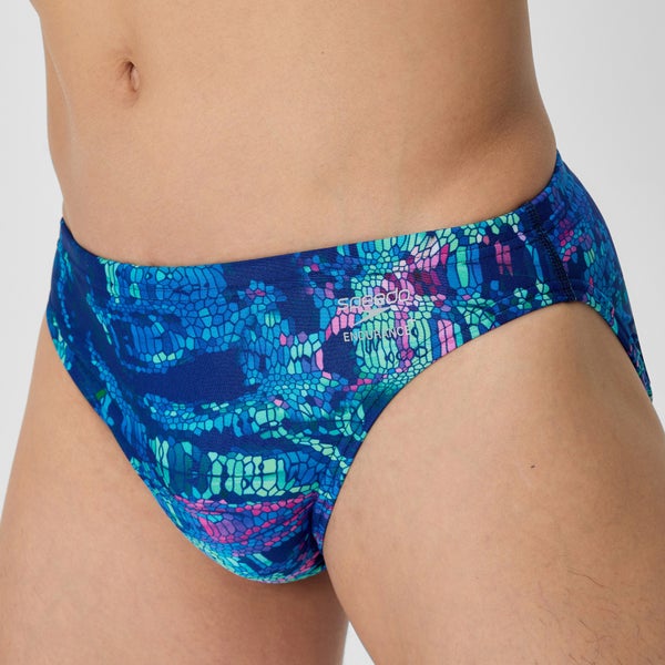 Speedo Men's Club Training Printed Brief Navy