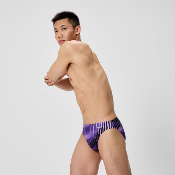 Speedo Men's Club Training Printed Brief Purple