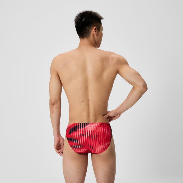 Speedo Men's Club Training Printed Brief Red