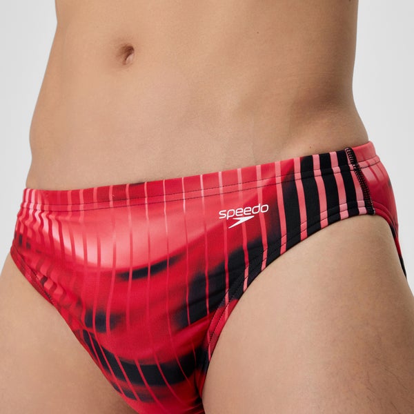 Speedo Men's Club Training Printed Brief Red