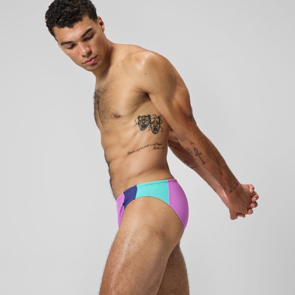 Speedo Men's Colorblock Solar Brief Pink/Blue