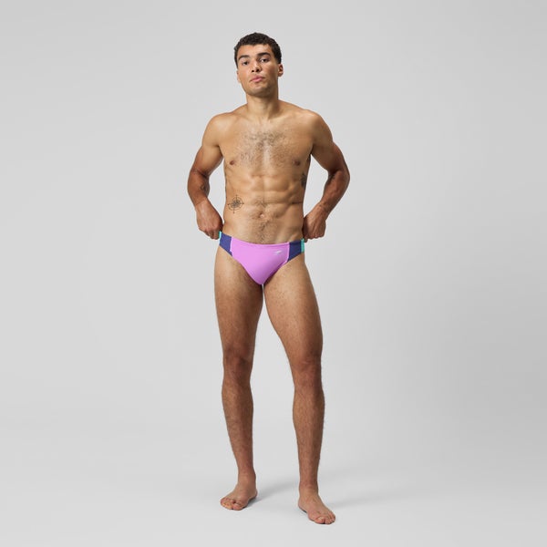 speedo Men's Colorblock Solar Brief Pink/Blue